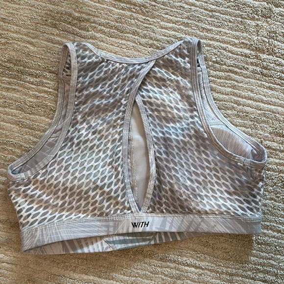 Peloton topical palm with sports bra top workout cycling bike high neck medium l - Picture 2 of 4